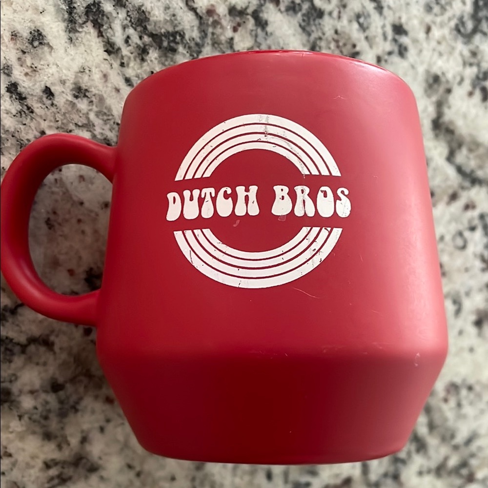 Dutch Bros Red Ceramic Coffee Mug
